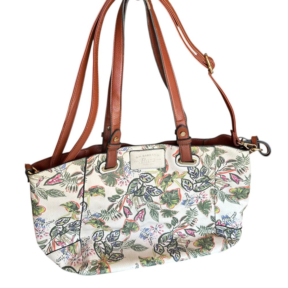 Womens Handbag Purse Tote Garden Jungle Leaves Botanical Long Straps